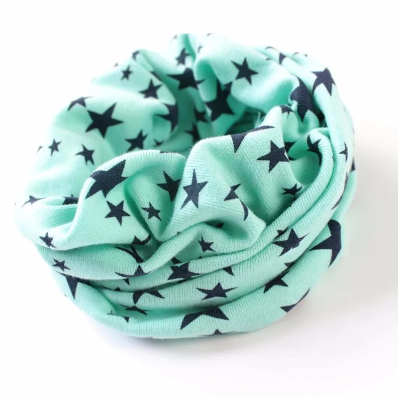 light blue Детский шарф для девочек и мальчиков с принтом Совы из мультфильма, зимний шарф с круглым вырезом, Детские хлопковые мягкие теплые шарфы, Детская шаль - Цвет: light blue