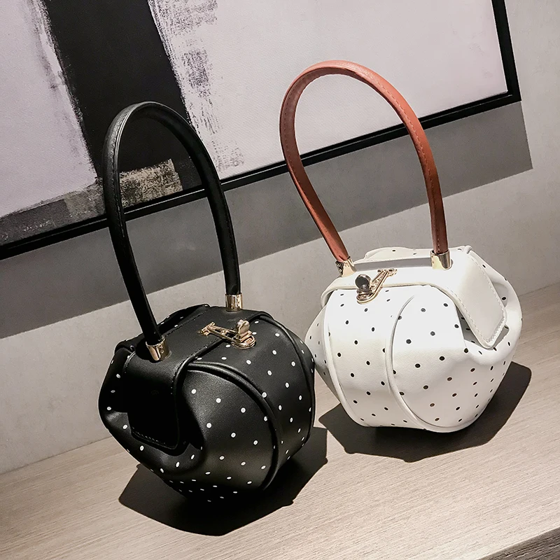 

Elegant Bag Lovely Purse Circular Ring Handle Handbags PU Leather Tote Bags For Women