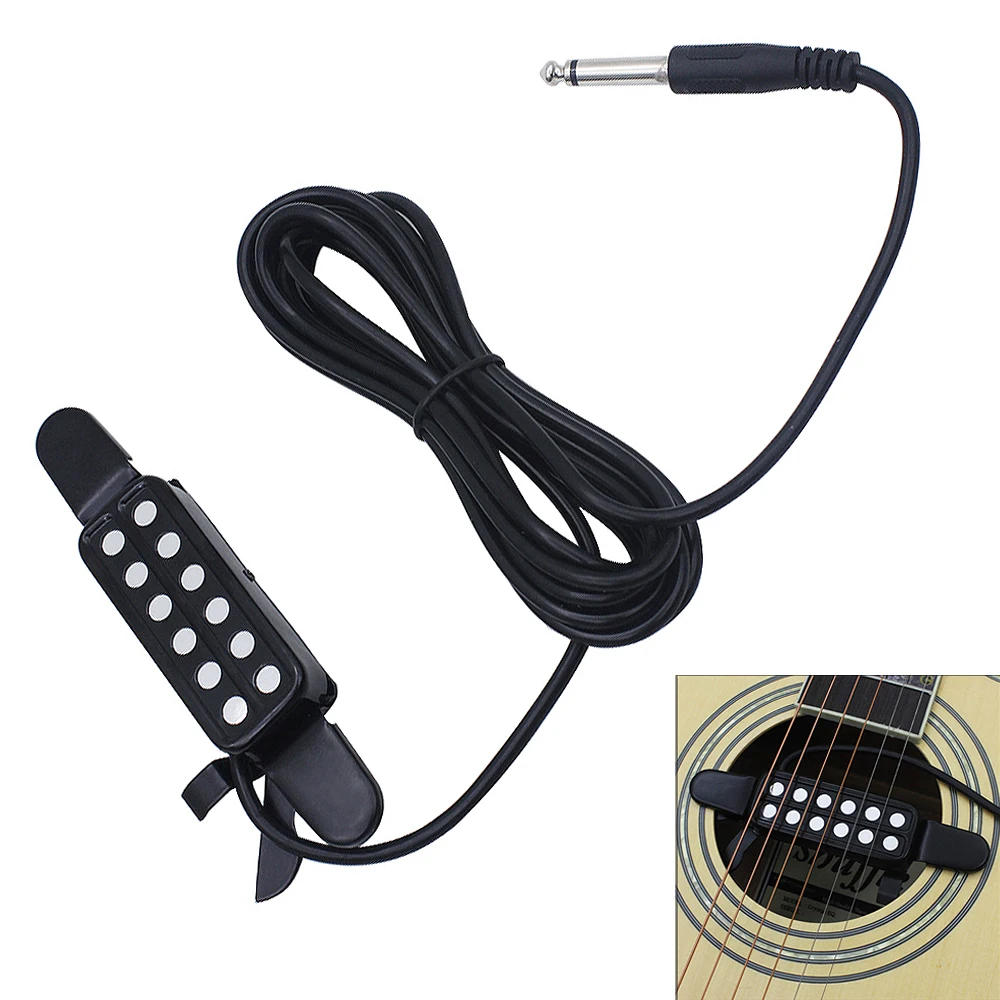 

12 Hole Guitar Sound Hole Pickup Metal Sound Pick-up Transducer Amplifier for Acoustic Classical Folk Guitar