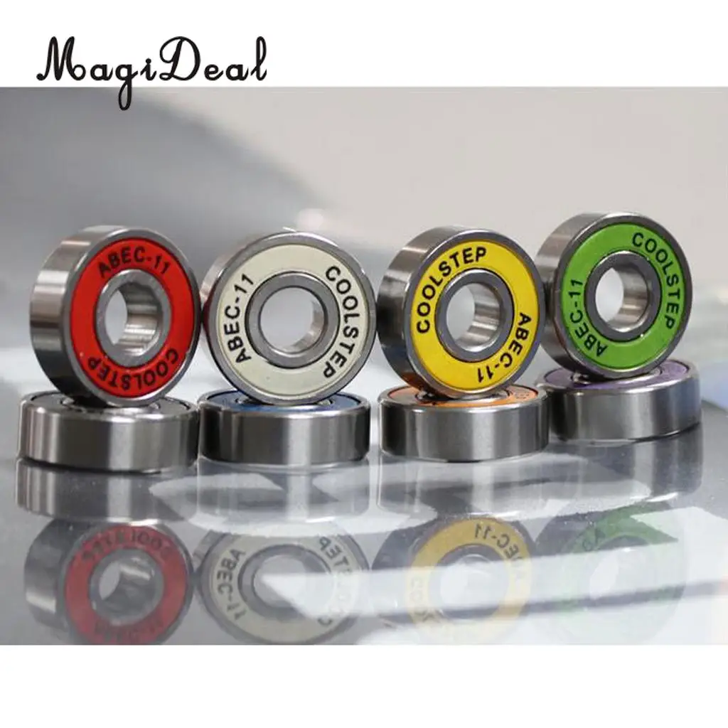 MagiDeal 16 Pieces ABEC 11 High Speed Wearproof Skateboard Scooter Inline Bearings