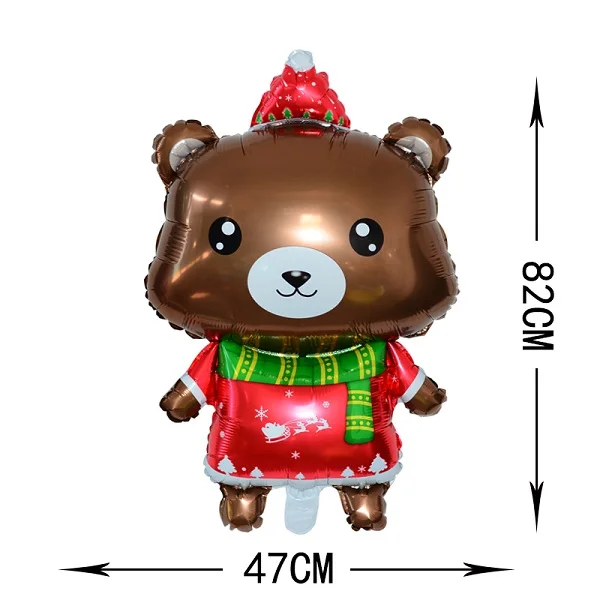 Elf Moose Deer Animal Foil Helium Balloon Merry Christmas New Year Xmas Decorations Birthday party decorations kids - Цвет: Bear