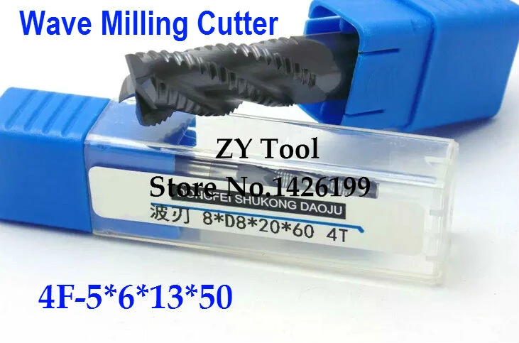 Wave Carbide Milling Cutter  4F-5.0MM,5.0*6*13*50MM alloy Rough milling cutter,CNC milling machine, CNC milling tools, Nc tool