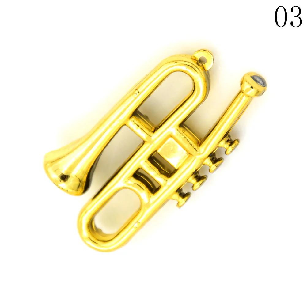 Сплав золотой миниатюрный саксофон для 1:12 весы аксессуары для кукольного домика Классическая Игрушка музыкальный инструмент Детский обучающий подарок - Цвет: 3