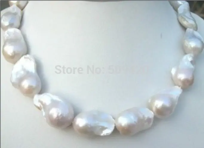 

Free Shipping >>HUGE15-20MM AAA+ AKOYA WHITE BAROQUE PEARL NECKLACE