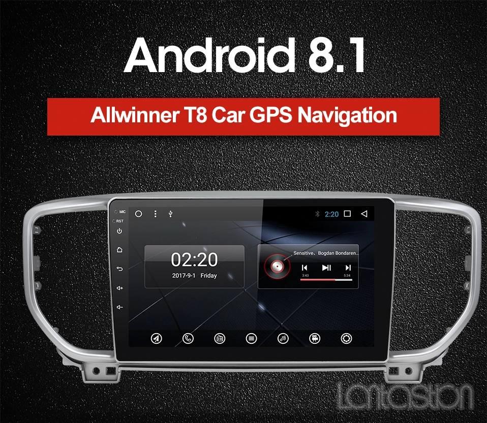 Sale android Octa Core car dvd player for KIA sportage 2018 2019 KX5 gps navigation 1 din car stereo head unit car stereo 0