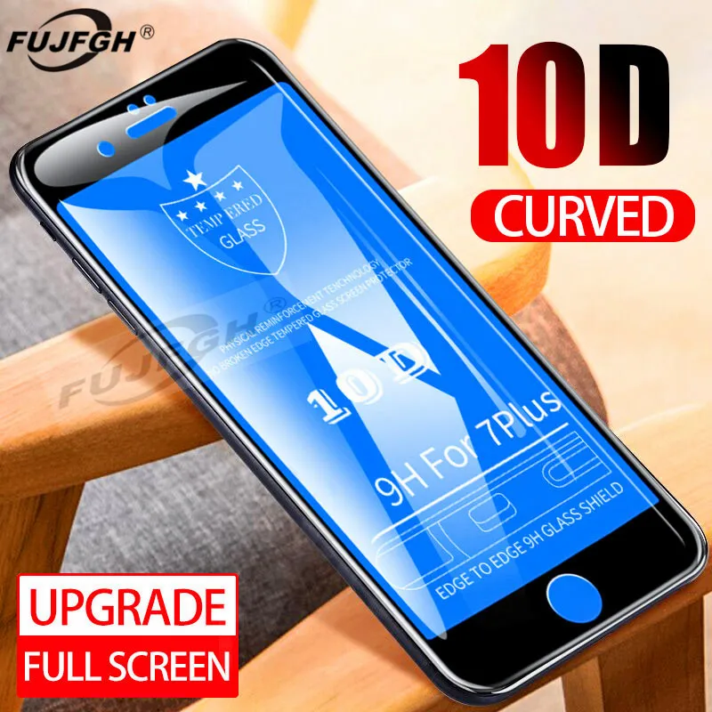 10D Tempered Glass For iPhone 6 6S 7 8 Plus X Glass on iPhone 7 6 8 X XR XS MAX Screen Protector iPhone 7 6 8 X Protective Flim