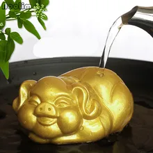 Цвет измененный животное чай питомец нефритовый каменный порошок чайная церемония чайник с узорами подарок ручной работы Чай Аксессуары для домашнего декора