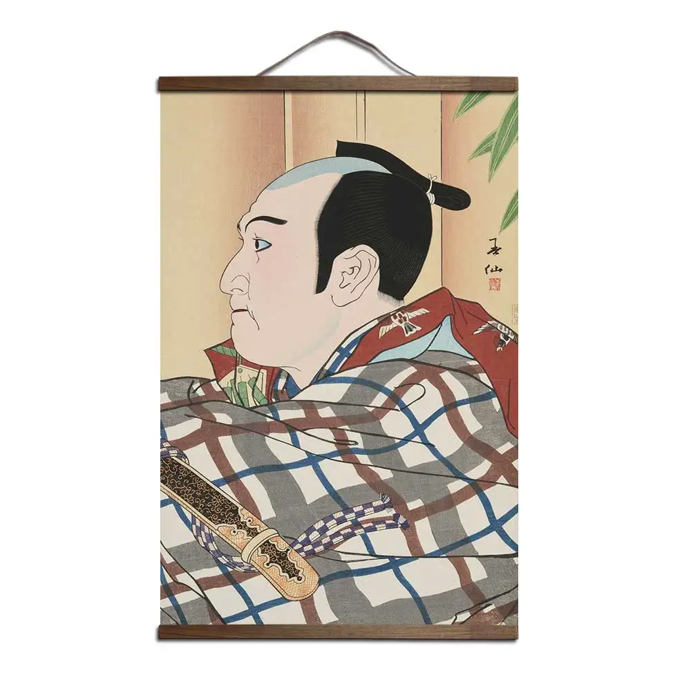 Японский Ukiyoe для живописи на холсте плакаты и принты украшения стены искусства домашний декор с твердой деревянной подвеской свиток - Цвет: Прозрачный