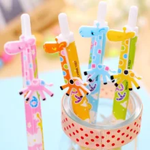 20 шт./лот Прекрасный Жираф шариковая ручка в форме цветка ручки Офис Школа Студент призы, подарки Рождественский подарок ручка