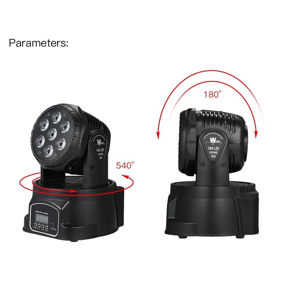 AC100-240V 105 Вт 7 светодиодный RGBW сценические светильник ing приспособление дистанционного Управление DMX512 9/14 Каналы светодиодный движущийся головной светильник диско-светильник