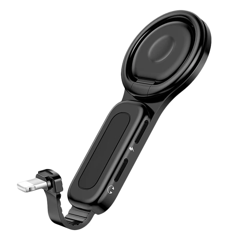 

2 In 1 Phone Headphone Adapter Ring Holder,Upgrade Extender Cell Phone Adapter Audio Earphone Connector Charger Adaptor For Ip