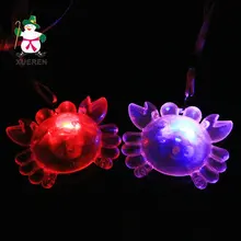 48pcs lot font b LED b font Glowing Crab Cartoon Necklace Flashing Light up font b