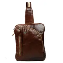 Первый слой из натуральной воловьей кожи мужская нагрудная сумка модная повседневная масляная Вощеная кожаная сумка на плечо мужская сумка