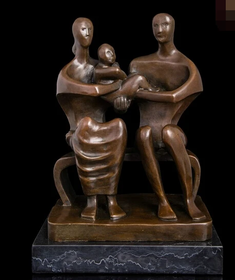 

shitou 003162 10 Abstract Art Sculpture Bronze Copper Marble Happiness Family Statue Figurine discount 30% (C0324)