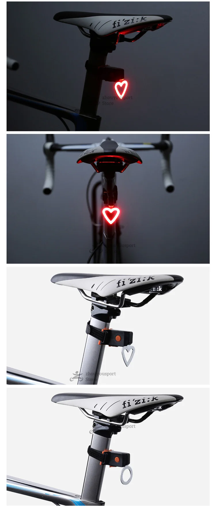 Clearance DEROACE Bike Light Bicycle LED Taillight Safety Warning Light Mountain Bike Rear Light Lamp Usb Charging Creative Taillight 4 Clearance DEROACE Bike Light Bicycle LED Taillight Safety Warning Light Mountain Bike Rear Light Lamp Usb Charging Creative Taillight 4