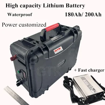 

Power pack 14.4v 200Ah 14.8v 180Ah 12V lithium High 4S BMS Battery for Motor Solar Energy Yacht outboard 16.8v + 10A charger
