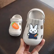 2-5y Kids Mules & Clogs Summer Baby Boys Girls Croc Sandals Flat Heels Rabbit Turnip Slippers Children's Garden Shoes Y17