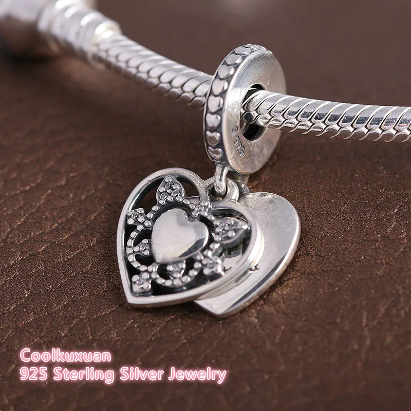 

My Wife Always Hanging Charm Mothers Day Gift 100% 925 Sterling Silver Heart Pendant Charms Beads Fits Pandora bracelets