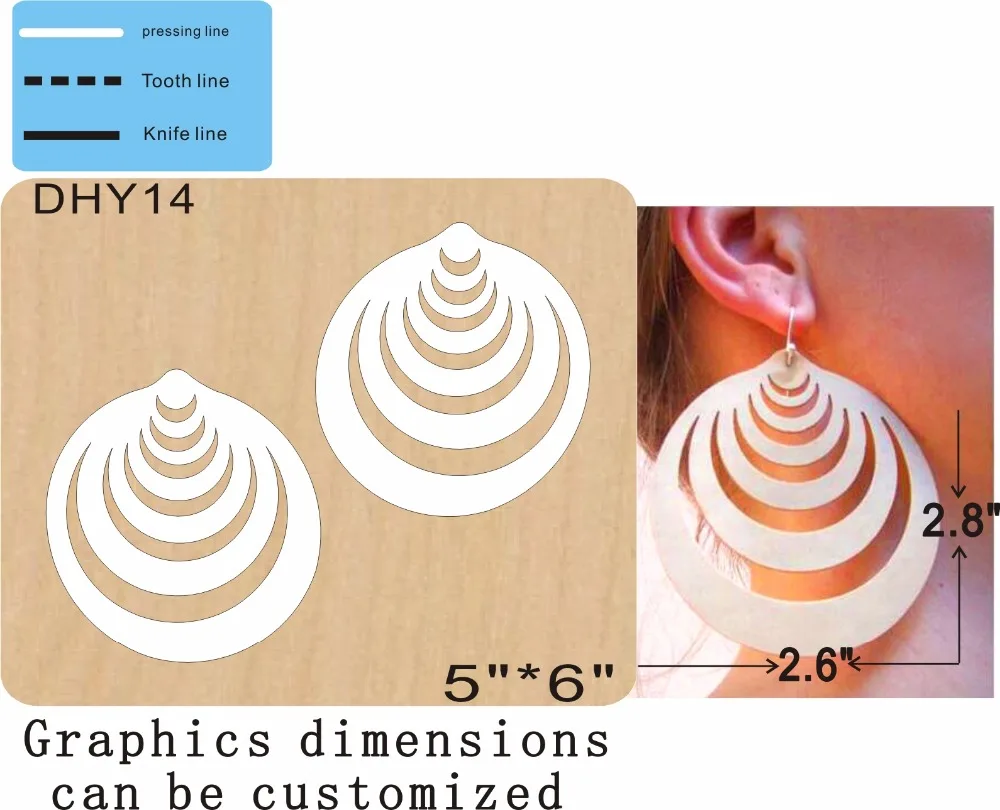 Объемные earrings-DHY14 стальные деревянные штампы для скрапбукинга Толщина/15,8 мм/