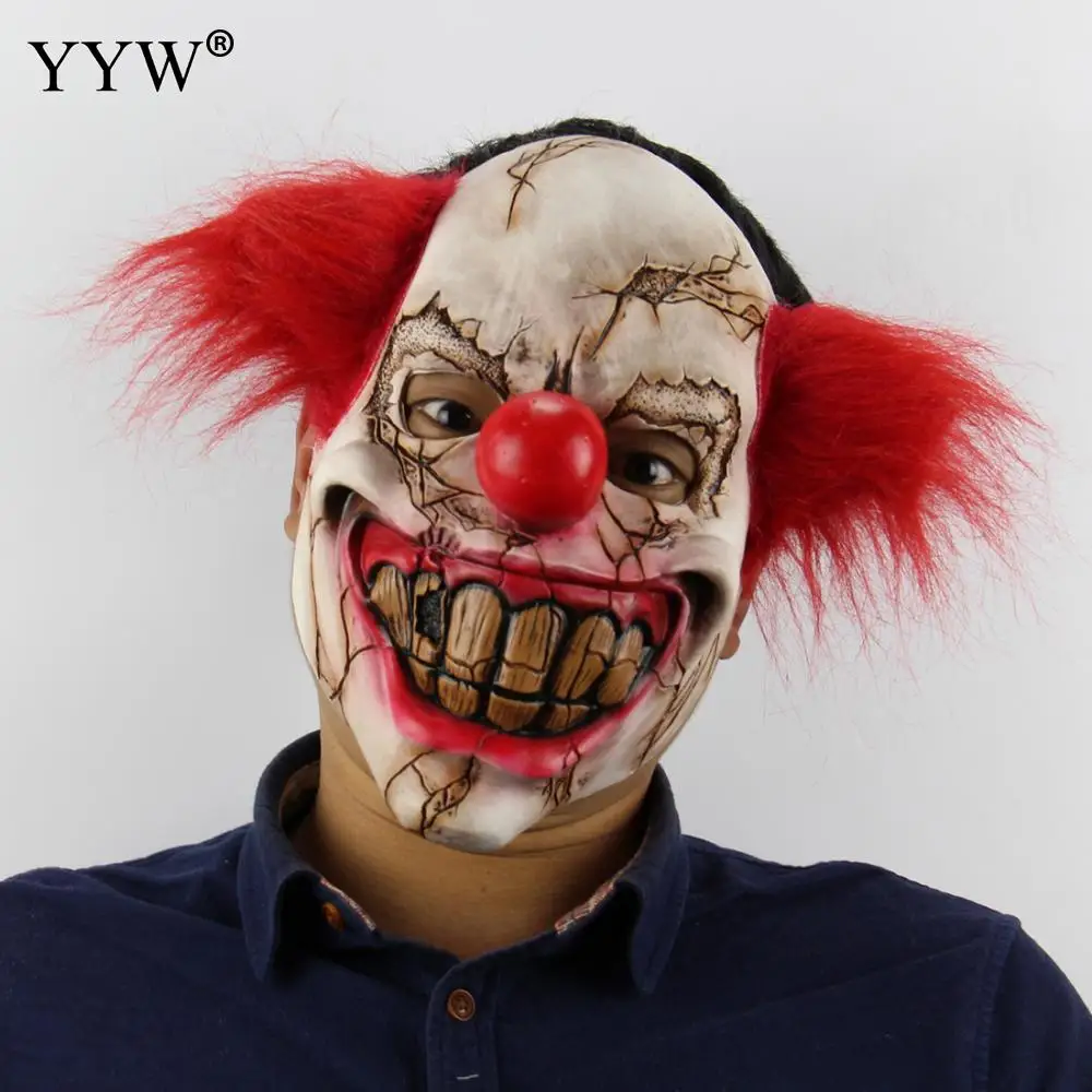 

Terror Maske For Halloween Horror Decoration Masks Halloween Scary Clown Mask Props Clown Hedging Masker Realistic Latex Masque