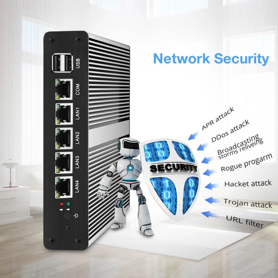 Pfsense безвентиляторный мини ПК Intel Celeron J1900 J1800 процессор 4x сетевая карта Gigabit Ethernet