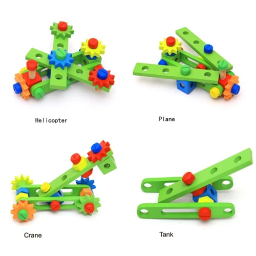 Montessori DiY wooden screw math toy for kids 3 year old removable toy assembling tool table learning Educational toys