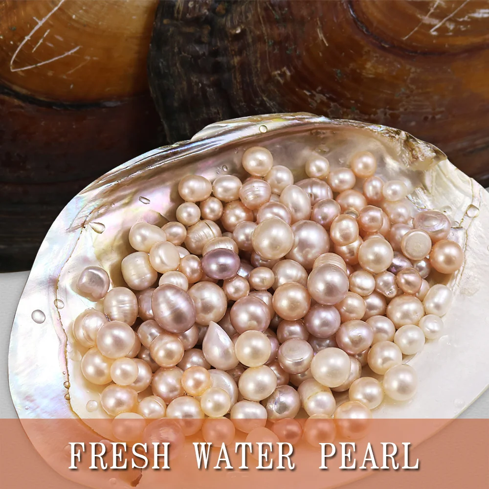 

Multi-bead Pearl Shell Freshwater Pearl White & Orange & Purple Color Handmade Pearl Jewelry For Women