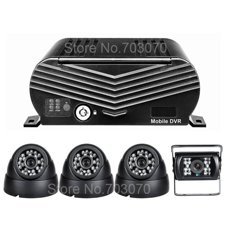 Security Surveillance Realtime HDD Auto Car Bus 3G AHD GPS Mobile DVR 4CH Audio/Video Input Car Video Recorder Remote Controller