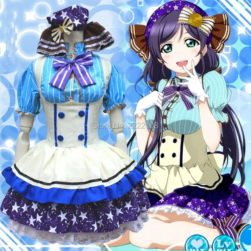 

Japanese Anime Love Live School Idol Tojo Nozomi/ Umi/ Eli/ Hanayo/Nico Candy Maid Uniform Princess Lolita Dress Cosplay Costume