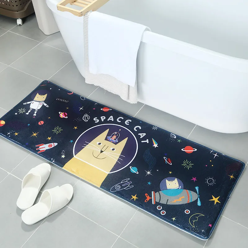 TECHOME Waterproof Kitchen Bedroom Carpet Durable Entrance Door Mats Funny Lovely Pattern Rugs