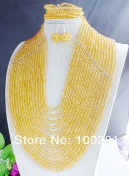 

2019-5-15-1236# Free Shipping !!! New African Crystal Beads Jewelry Set