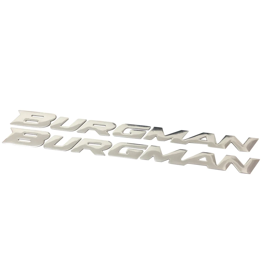 

Yecnecty For Suzuki Burgman AN125 AN200 AN400 AN650 Motorcycle Reflective Sticker Decals 3D Chrome 1 Set Scooter Emblems Badge