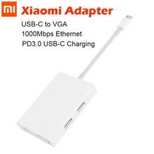 Xiaomi 2K 60Hz USB-C-VGA адаптер type-C до 1000 Мбит/с гигабитный Ethernet адаптер USB-C PD3.0 зарядное устройство для Macbook Xiaomi ноутбук 13