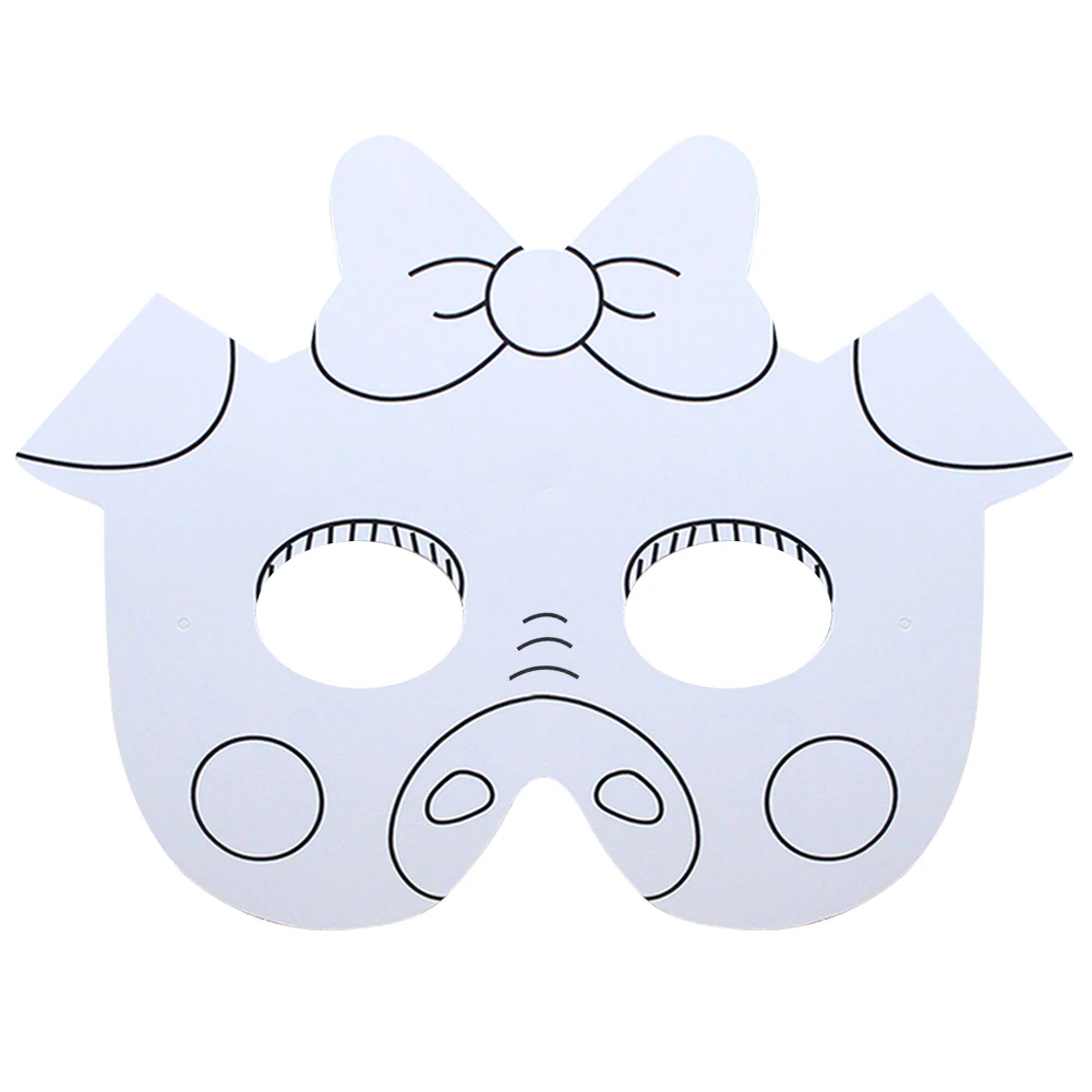 Животное граффити заготовка маски Вечерние Маски креативные животные мультфильм детей раскраска DIY доска для живописи белая маска для костюма - Цвет: Style 2