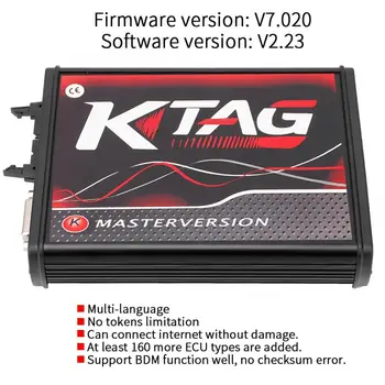 

Car professional Diagnostic Tool KTAG V7.020 ECU Programming Tool Unlimited Token with Red PCB brake fluid tester metal