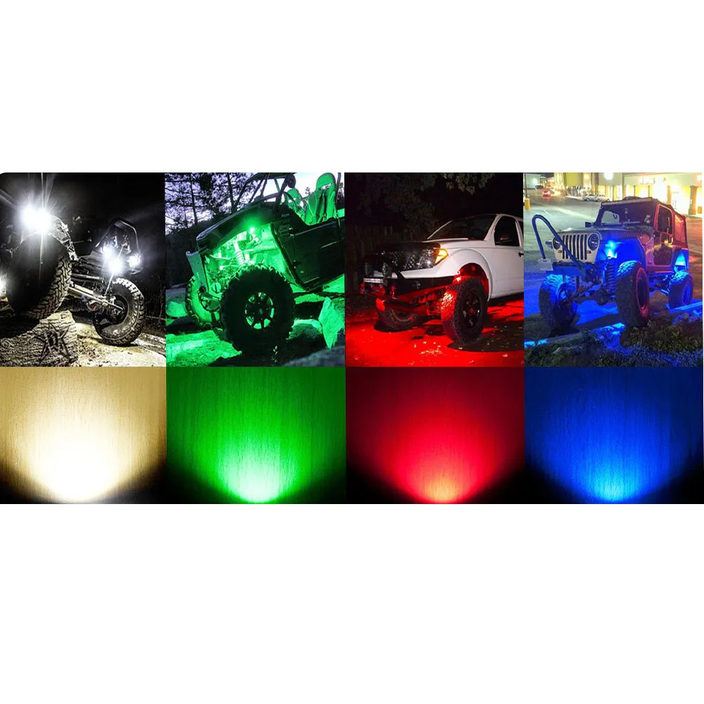 ECAHAYAKU 4 шт. светодиодный светильник рок 12 В 24 в 4x4 под корпусом заднее крыло ing SUV ATV