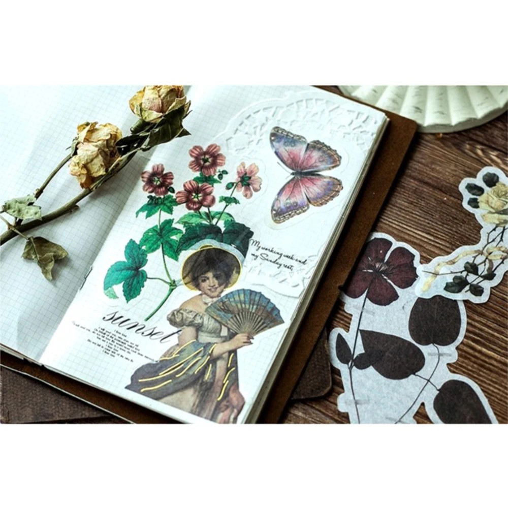 

2018 Japanese Paper Gold Stamping Sticker Paste Decals for DIY Handmade Notebook Photo Album Memory Postcard Decor