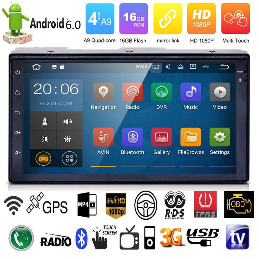 Автомагнитола 2DIN Android 6 0 mp5-плеер GPS навигатор OBD BT Wi-Fi FM + камера | Автомобили и