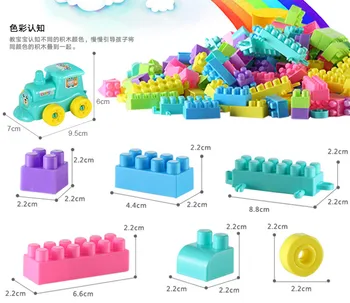 

100pcs Colorful Large particle DIY Building Blocks compatible city Educational Brick Toys for Children