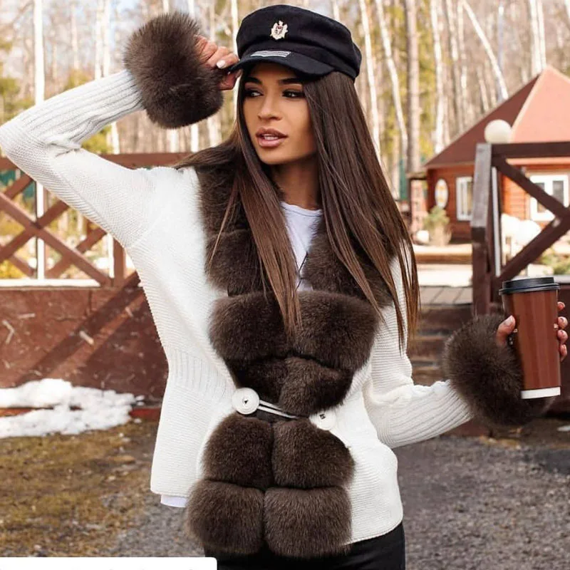 Aliexpress.com : Buy Pre sale fur sweater fox fur sweater long 60cm ...