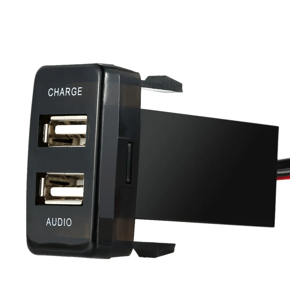 Новая горячая автомобиля 5 V 2.1A разъем USB зарядное устройство+ USB аудиовход, розетка для ТОЙОТА Виго автомобиля мультимедийная розетка