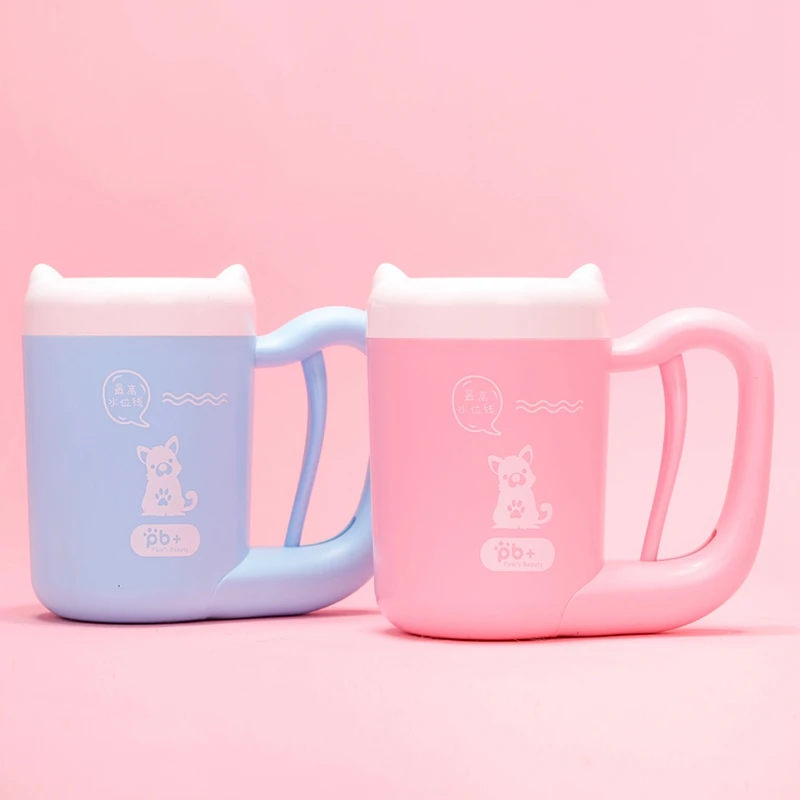 Pet Cat Dog Foot Clean Cup чистящий силиконовый инструмент стиральная машина Французский Бульдог-Мопс принадлежности для домашних животных аксессуары для собак розовый