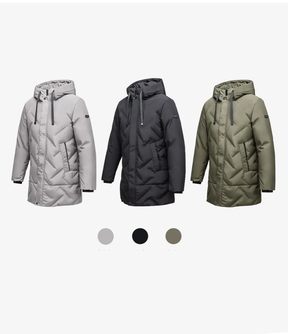 Xiaomi 90 point Seamless three-dimensional stuffed Men down jacket 90% White duck down Medium and long hooded design warm (11)