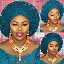 Мода Коренастый Наборы свадебных ювелирных изделий индийская свадьба bib Коралловое Цепочки и ожерелья Серьги набор Дубай золотые коралловый комплект ювелирных изделий cnr701