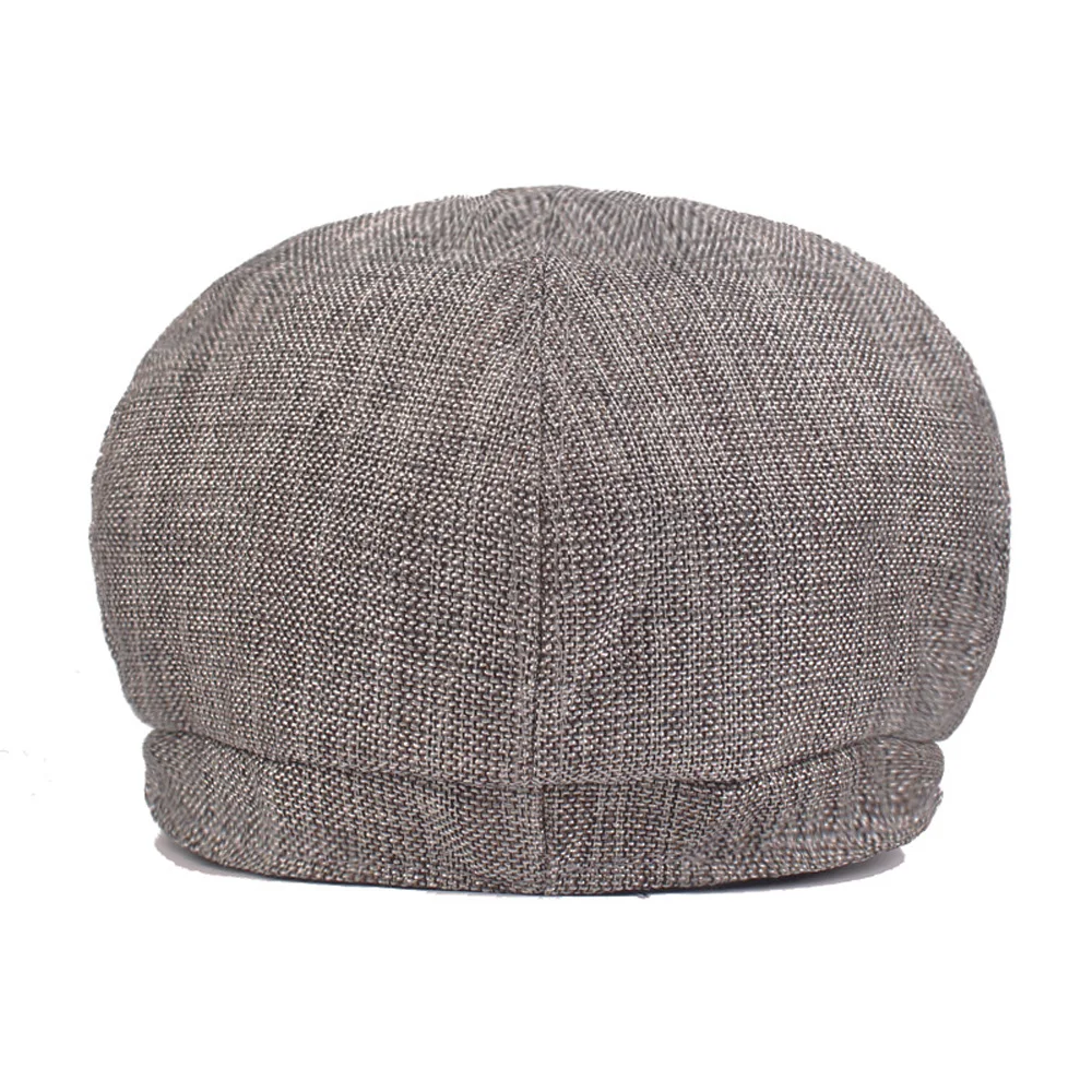 Men Linen Cotton Beret Hat Casual Outdoor Golf Driving Cap Newsboy Cabbie Hats HATCS0406
