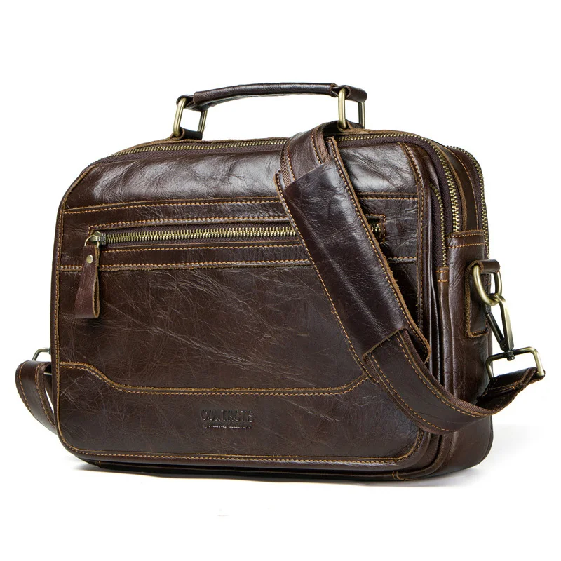 

Fashion Leather Messenger Bag Male Business Hand Bags Leisure Shoulder Cross Body Bags Handbag Tote Bag