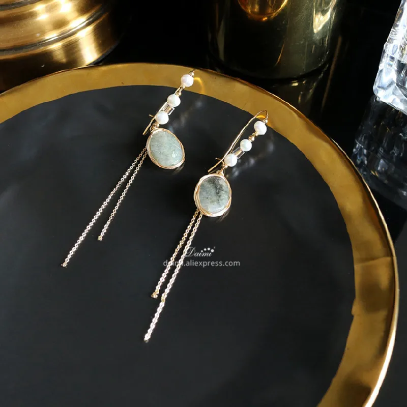 

DAIMI Personality Joker Long Earrings Handmade Designer Jewelry Freshwater Pearl Drop Earrings