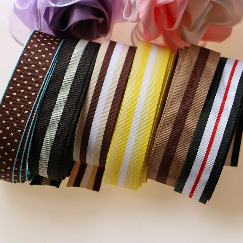 (10 ярдов/партия) 1 ''(18 мм) черная и белая grosgrain лента напечатанная Подарочная
