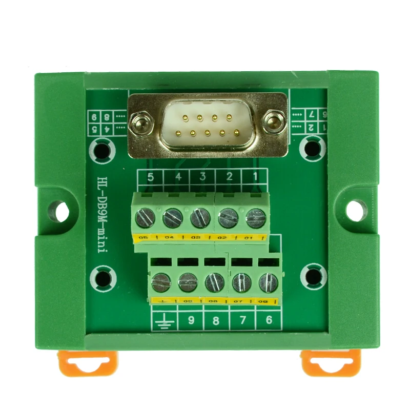 DB9 D Sub DIN Rail Mount Interface Module Male Breakout Board splitter|module|splittermodule board |