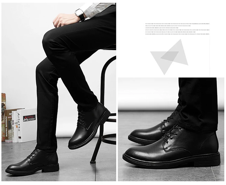 CLAX/мужские кожаные ботинки; коллекция года; сезон весна-осень; Мужские Черные ботильоны; Мужская обувь из натуральной кожи; модельная прогулочная обувь; большие размеры